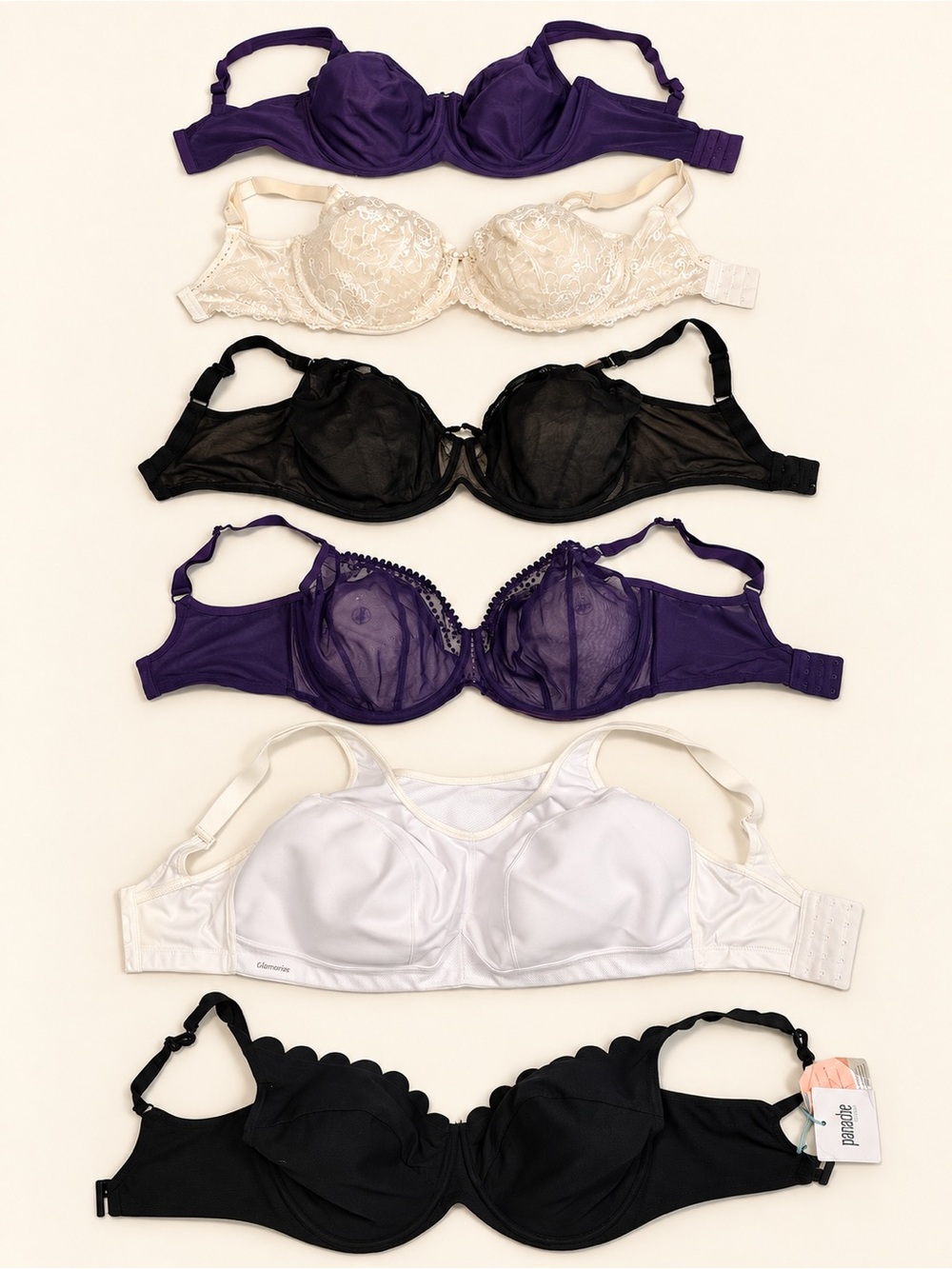 Everyday Support Underwire Bra — Purple, White, Black, Cream & Brown